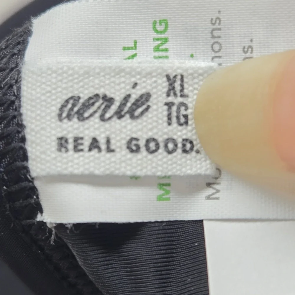 Aerie‎ Women Bra XL Black Bralette Wireless Strap Adjustable